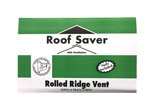 Roof Saver Fiber/Polyester Rectangle Roof Vent 3/4 Thick x 600 L x 10.5 W x 0.75 H in.