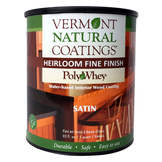 Vermont Natural Coatings PolyWhey Satin Clear Water-Based Furniture Finish 1 qt