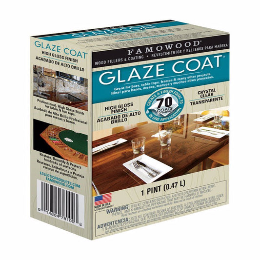 Glaze Coat Epoxy Resin Famowood High Gloss Clear Glaze 8 oz. (Pack of 6)