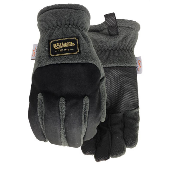 Guantes Watson M de poliéster polar Navidad gris/negro para clima frío