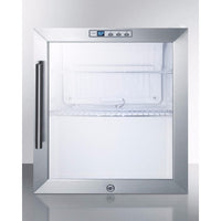 17 Inch Wide 1.7 Cu. Ft. Commercial Compact Refrigerator with Stainless Steel Trimmed Glass Door