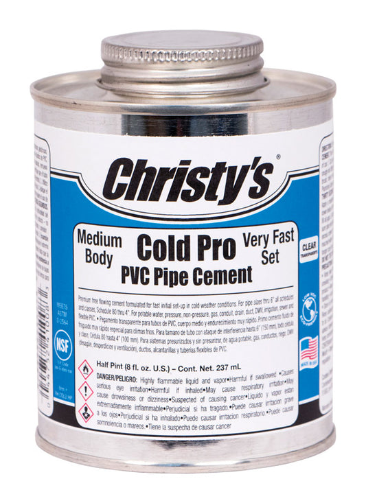 Christy's Cold Pro Clear Cement For PVC 8 oz