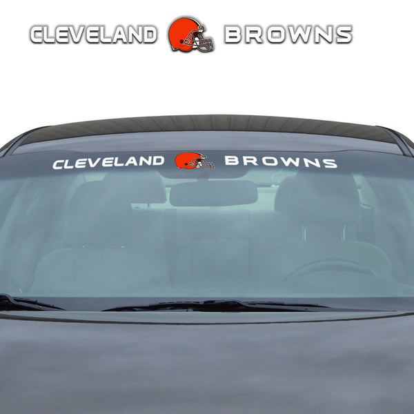 NFL - Calcomanía para parabrisas con rayas solares de los Cleveland Browns, 3,25 x 34 pulgadas.