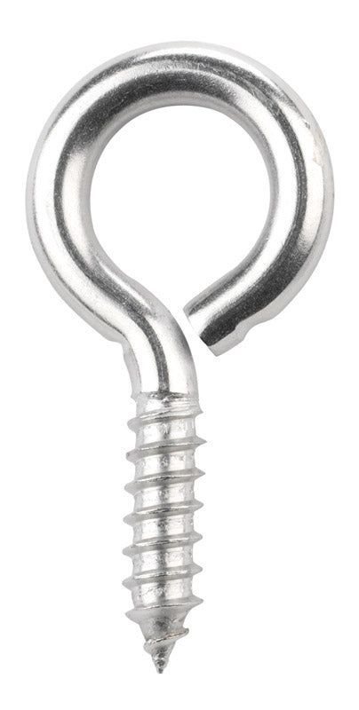 Hampton 3/8 in. Dia. x 2-7/8 in. L Polished Stainless Steel Screw Eye 250 lb. 1 pk (Pack of 10)
