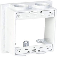 TayMac Rectangle Die-Cast Metal 1 gang Weatherproof Box White