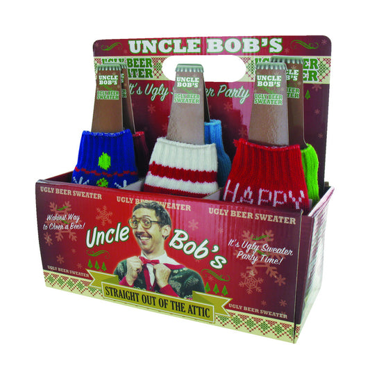 UNCLE BOB'S Polyester Christmas Ugly Beer Bottle Sweater 0.75 Hx3.75 Wx9 L in. (Pack of 24)