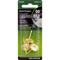 Hillman AnchorWire Brass-Plated One Piece Quick Hanger 60 lb. 3 pk (Pack of 10)