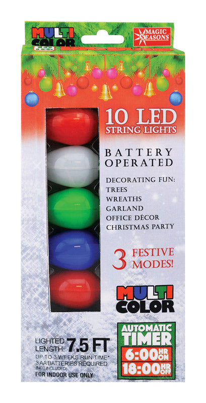 Big Bulb Magic Seasons Christmas LED Light Set Multicolored 7-1/2 ft. 10 lights Green (Pack of 12)