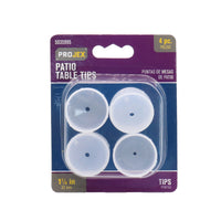 Projex Plastic Patio Table Tips Clear Round 1-1/4 in. W 4 pk - Open Box