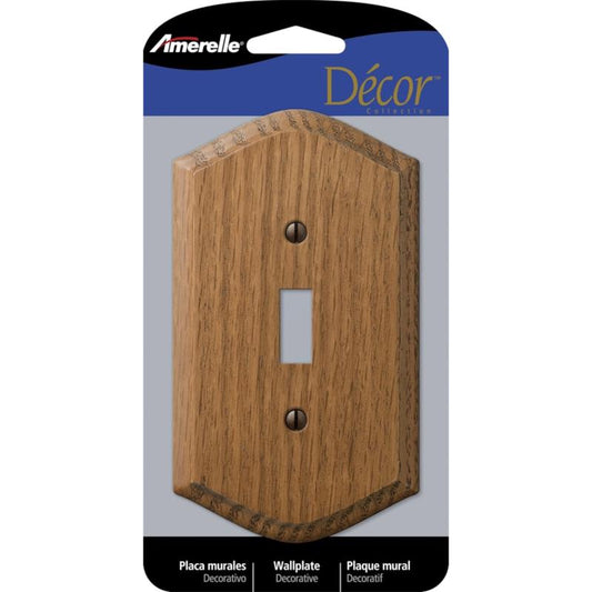 Amerelle Country Brown 1 gang Wood Toggle Wall Plate 1 pk