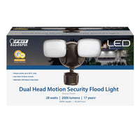 Feit Electric Motion-Sensing Hardwired LED Bronze Security Floodlight