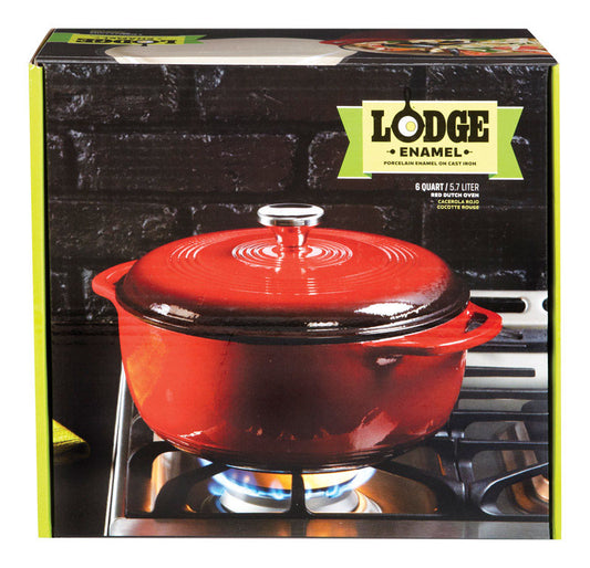 Lodge Cast Iron Dutch Oven 10.5 in. 6 qt Red