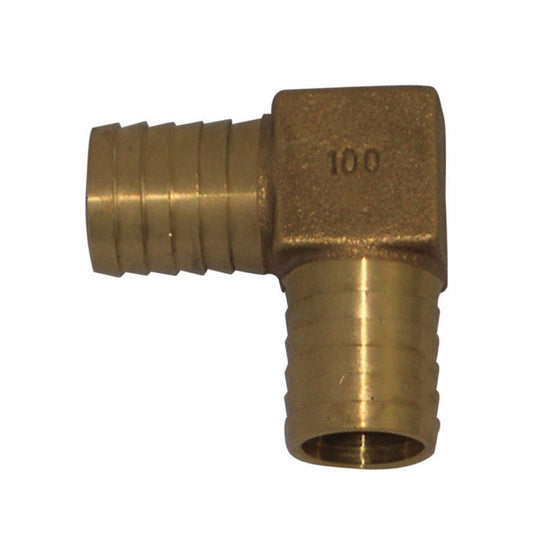 Campbell 1 in. Barb X 1 in. D Barb Brass 90 Degree Elbow