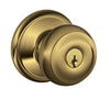 Schlage Georgian Satin Brass Entry Knobs 1-3/4 in.