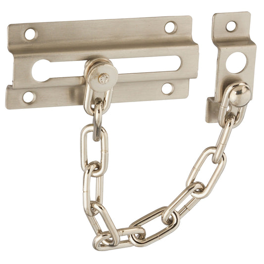 National Hardware Satin Nickel Silver Steel Chain Door Guard (Pack of 5).
