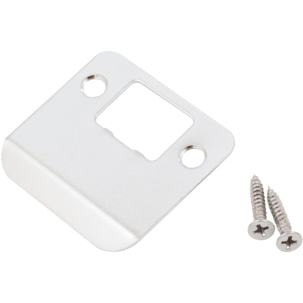 Placa de impacto con borde extendido y esquinas redondeadas, 2-1/4" x 1-1/2", (2" de largo total), cromo pulido de Stone Harbor Hardware