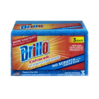 Brillo Estracell Non-Scratch Scrubber Sponge For Kitchen 4.5 in. L 3 pc (Pack of 8)