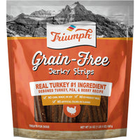 Triumph Grain Free Jerky Strips Dog Treats Turkey Pea and Berry Recipe Soft Chews 24 oz