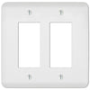 Amerelle Capri Paintable Textured White 2 gang Stamped Steel Decorator Wall Plate 1 pk - Open Box