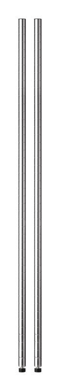 Honey Can Do 63 in. H x 1 in. W x 1 in. D Silver Steel Shelf Pole with Leg Levelers (Pack of 2)