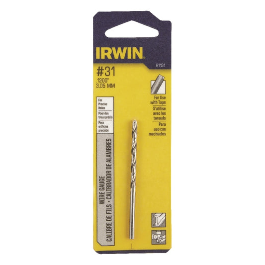 Irwin #31 X 2-3/4 in. L High Speed Steel Wire Gauge Bit Straight Shank 1 pc