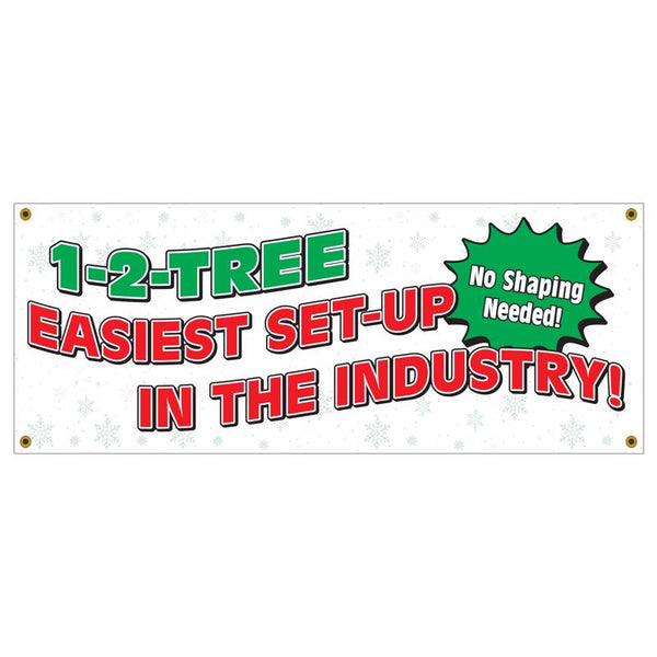 Pancarta de vinilo para tienda Holiday Bright Lights 1-2 Tree de 5' x 2', paquete de 1