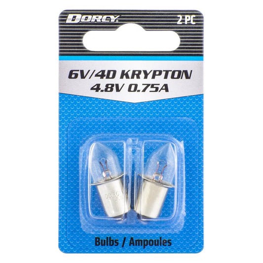 Dorcy 6V/4D Krypton Flashlight Bulb 2.2 volt Bayonet Base (Pack of 12)