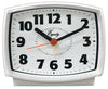 Equity White Case Electric Analog Ascending Snooze Alarm Clock 4 in. with Lighted Dial