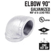 STZ Industries 2-1/2 in. FIP each X 2-1/2 in. D FIP Galvanized Malleable Iron 90 Degree Elbow