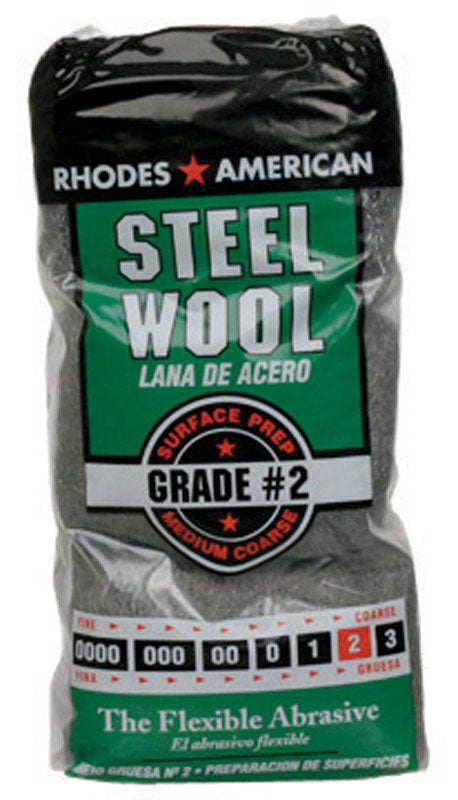 Rhodes American 2 Grade Medium Steel Wool Pad 12 pk (Pack of 6)