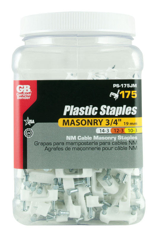 Gardner Bender 3/4 in. W Plastic Insulated Cable Staple 1 pk