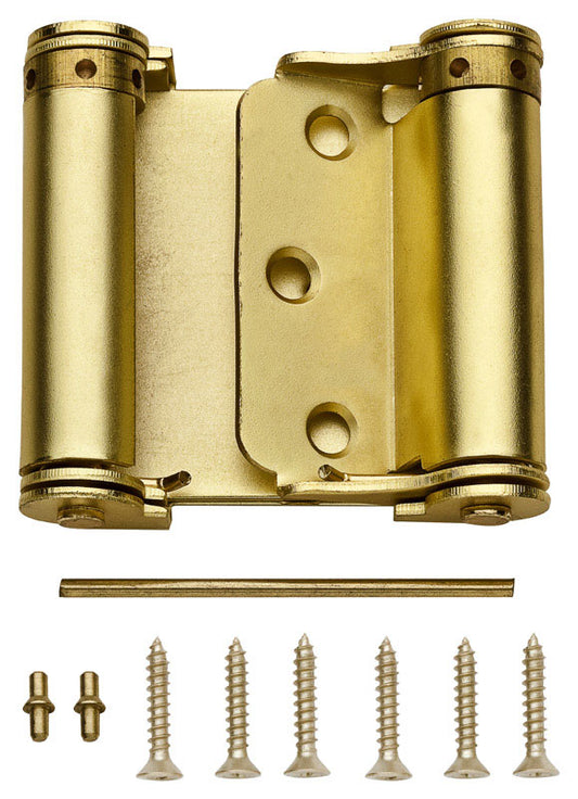 National Hardware 3 in. L Satin Brass Double-Acting Spring Hinge 1 pk
