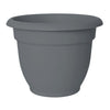 Bloem 10 in. Dia. Polyresin Ariana Planter Charcoal