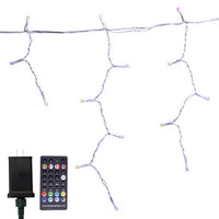 Celebrations Platinum Brilliant LED Micro/5mm RGBW 150 ct Icicle Christmas Lights 16 ft.