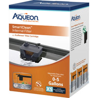 Aqueon QuietFlow SmartClean Internal Power Filter XS for 0 to 5 Gallon Aquariums 35 GPH with EcoRenew Cartridge