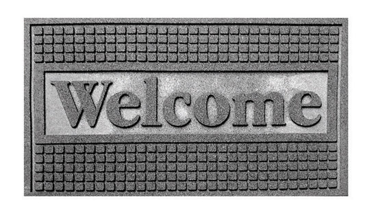 WJ Dennis  Welcome  Black  Rubber  Nonslip Door Mat  30 in. L x 18 in. W