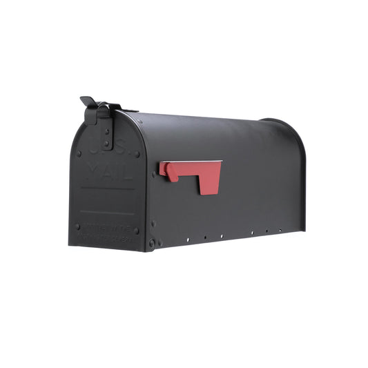 Gibraltar Mailboxes Admiral Aluminum Post Mounted Black Mailbox 9.5 in. H x 6.9 in. W x 20.8 in. L