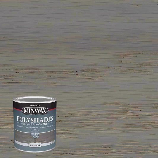 Minwax Polyshades Semi-Transparent Gloss Slate Oil-Based Polyurethane Stain and Polyurethane Finish (Pack of 4)