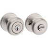 Kwikset SmartKey Juno Satin Nickel Entry Door Knob KW1 1-3/4 in.