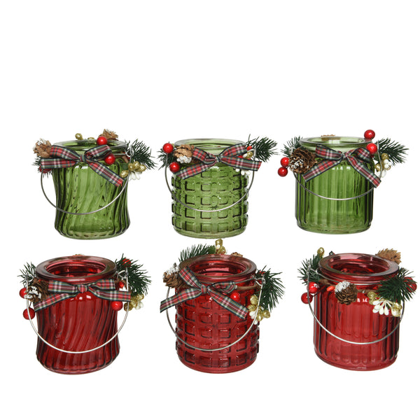 Velas de té surtidas para decoración navideña de interior Decoris de 4 pulgadas (paquete de 24)