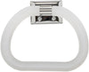 DECKO Chrome Silver/White Towel Ring Plastic/Steel - Deal of The Week