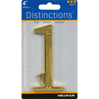 Hillman Distinctions 4 in. Gold Brass Screw-On Number 1 1 pc (Pack of 3)