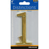 Hillman Distinctions 4 in. Gold Brass Screw-On Number 1 1 pc (Pack of 3)