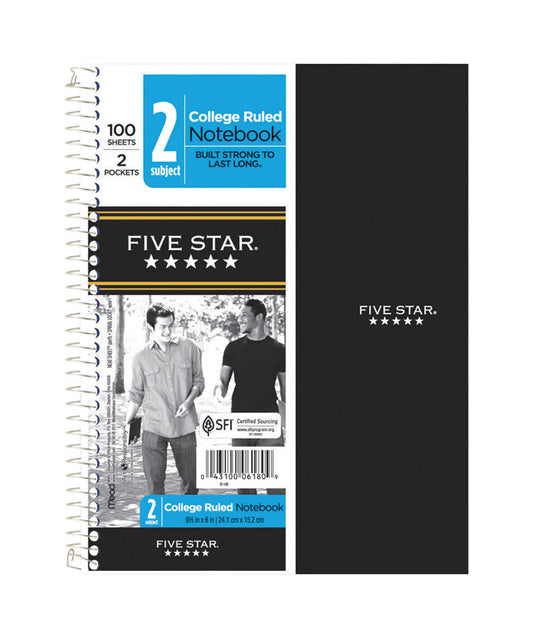 Mead Five Star 6 in. W x 9-1/2 in. L College Ruled Spiral Notebook