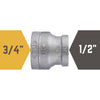 BK Products 3/4 in. FPT x 1/2 in. Dia. FPT Black Malleable Iron Coupling (Pack of 5)