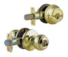 Kwikset Polo Polished Brass Entry Lock and Single Cylinder Deadbolt 1-3/4 in.