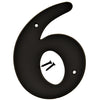 Hy-Ko 6 in. Black Plastic Number 6 Mounting Screws 1 pc. (Pack of 5)