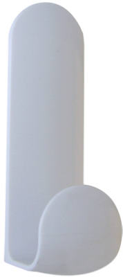 iDesign 4 in. L White Plastic Small and Medium Stick On! Tall Hook 2 pk
