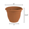 Bloem Terracotta Clay Resin Bell Ariana Planter 12 Dia. in. with Drainage Holes