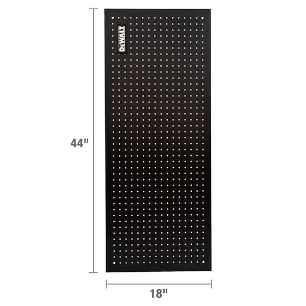 Tablero perforado de acero negro de 18 pulgadas de ancho x 1 pulgada de profundidad